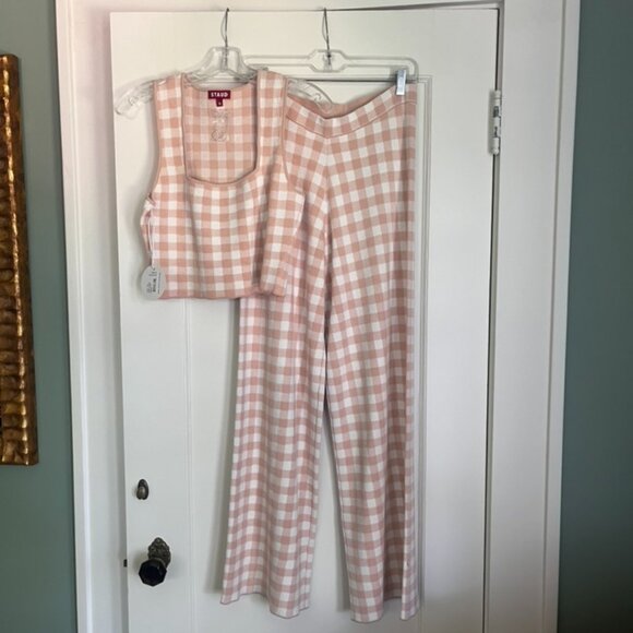 STAUD Trail Gingham Top & Avalanche Pants Set, Both Size M - Picture 2 of 5